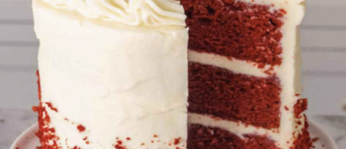 red velvet cake w: cream cheese frosting